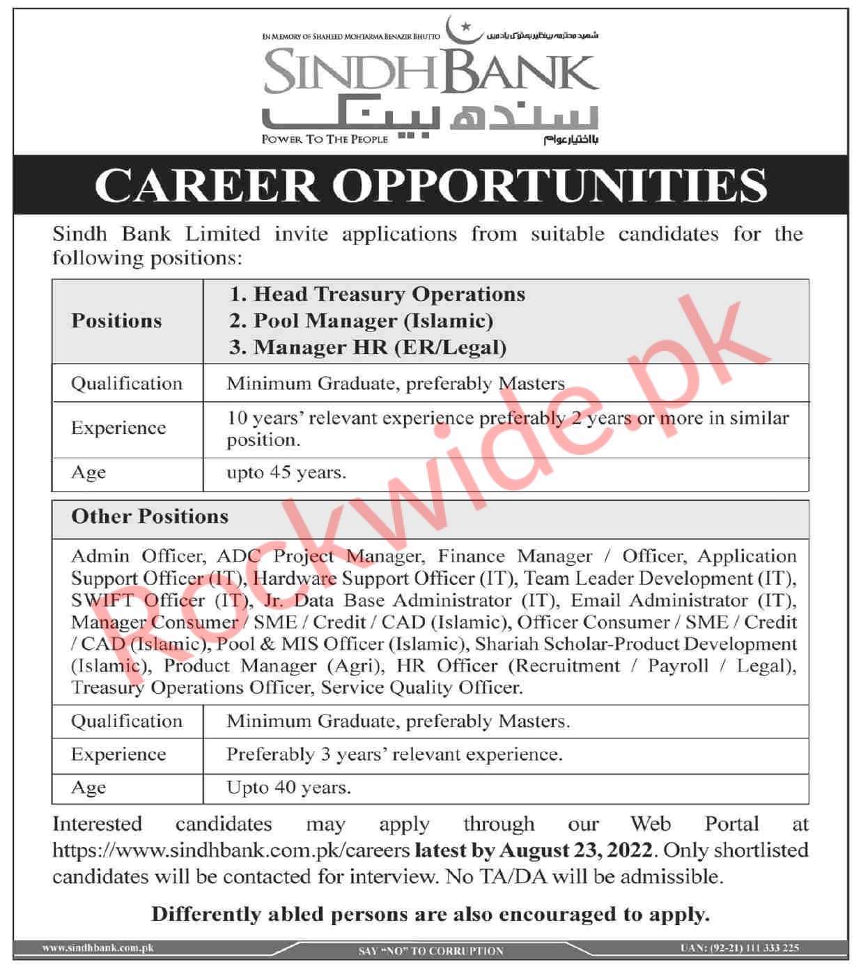 Sindh bank limited jobs Karahi